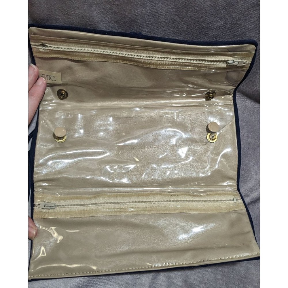 Avon Navy Velvet Jewelry Travel Case